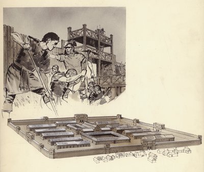 római tábor (gouache papíron) alkotó: English School