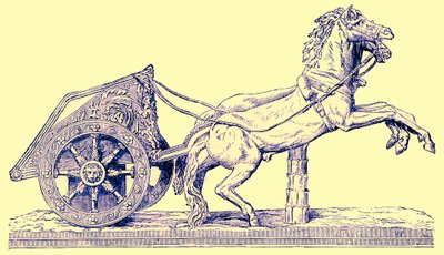 Római versenyszekér, illusztráció a Cassells Illustrated Universal History-ból, Edward Olliertől, 1890-ben (digitálisan javított kép) alkotó: English School