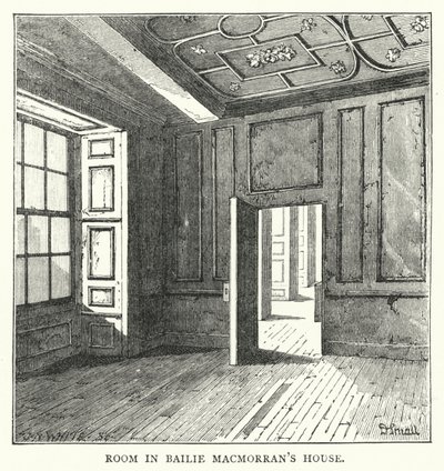 Szoba Bailie Macmorran házában (metszet) alkotó: English School