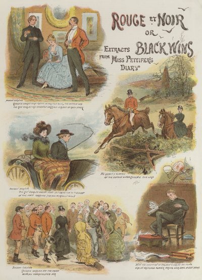 Rouge et Noir vagy Black Wins, kivonatok Miss Pettifer naplójából (chromolitho) alkotó: English School