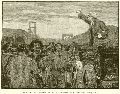 Rowland Hill prédikál a Kingswoodi Colliersnek alkotó: English School