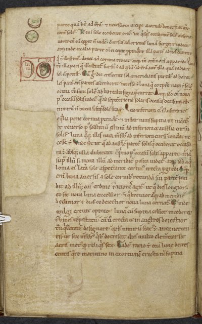 Királyi 13. A.XI, f.55v A Nap és a Hold határrajzai.De temporum ratione.Bede a számítástechnikával és csillagászattal foglalkozó munkák tiszteletreméltó Mscellanyja.XI. század-XII. alkotó: English School