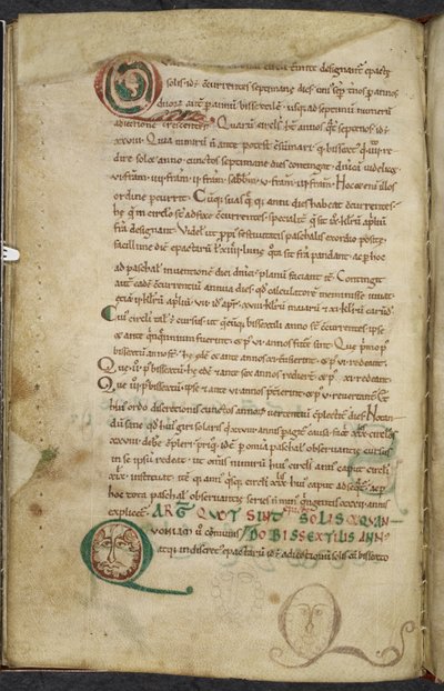 Royal 13. A.XI, f.79v Emberi arcok kezdőbetűkkel, De temporum ratione, Bede, a Tiszteletreméltó (vellum) alkotó: English School