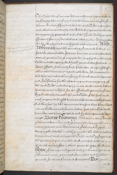 Királyi Charta az Afrikába kereskedő Royal English Merchant Adventurers Company számára alkotó: English School