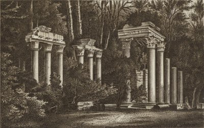 Romok a Virginia Water-nél (litho) alkotó: English School
