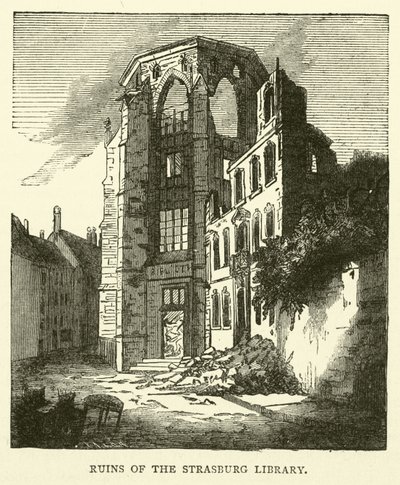 A strasburgi könyvtár romjai, 1870. szeptember alkotó: English School