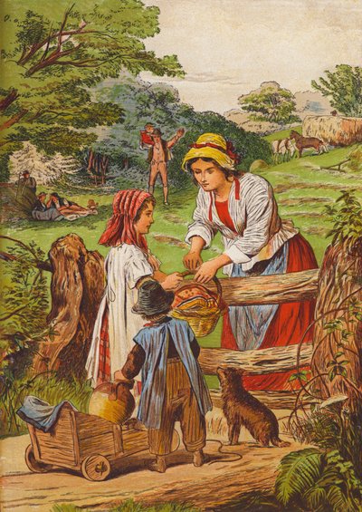 Rusztikus jelenet (színes litográfia) alkotó: English School