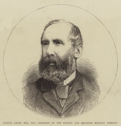 Samuel Laing, Esquire, parlamenti képviselő, a londoni és brightoni vasúttársaság elnöke (metszet) alkotó: English School