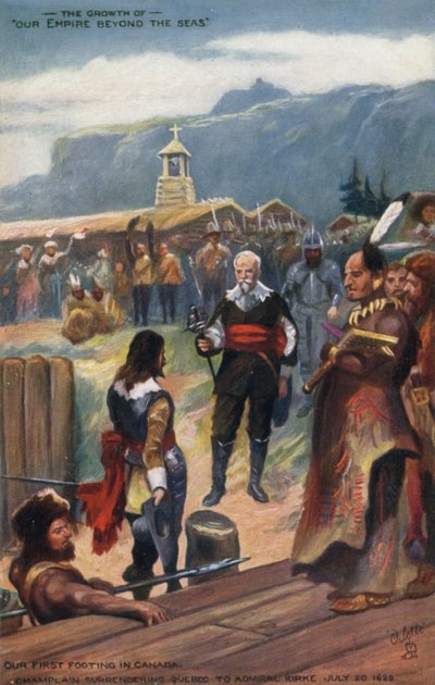 Samuel de Champlain átadja Quebecet Kirke admirálisnak, 1629. július 20. alkotó: English School