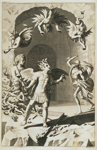 Sátán és démonai, John Milton „Elveszett paradicsomából”. alkotó: English School