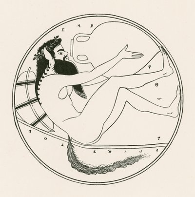 Szatír és amfora (metszet) alkotó: English School