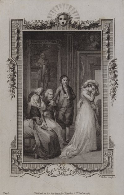 Jelenet a Clarissából, Samuel Richardson alkotó: English School