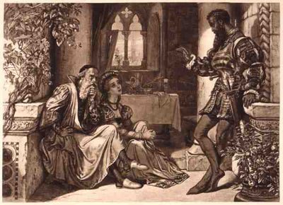 Jelenet az Othello-ból, I. felvonás 3. jelenet, William Shakespeare (1564-1616) (metszet) alkotó: English School