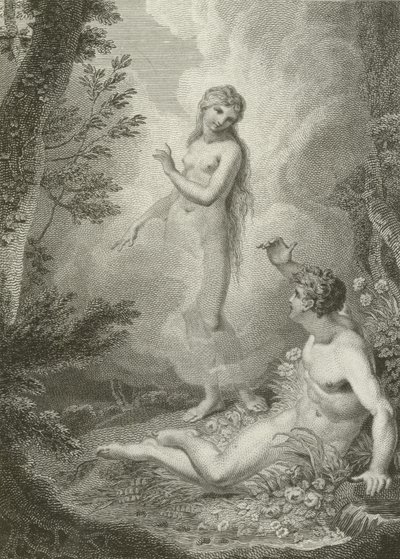 Jelenet az Elveszett paradicsomból, John Milton alkotó: English School