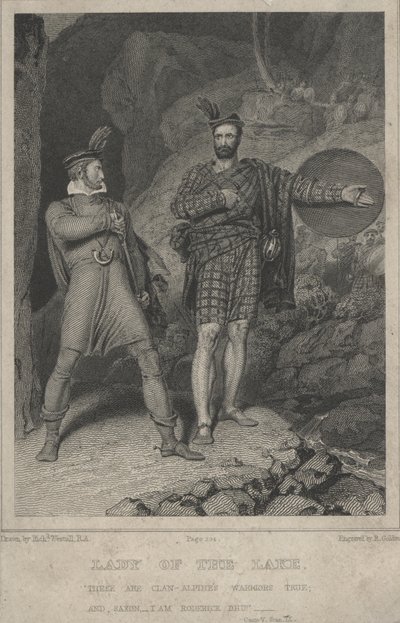 Jelenet Sir Walter Scott A tó hölgye című verséből (metszet) alkotó: English School