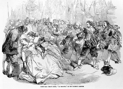 Jelenet Verdi La Traviata című operájából a Őfelsége Színházában, 1856 alkotó: English School