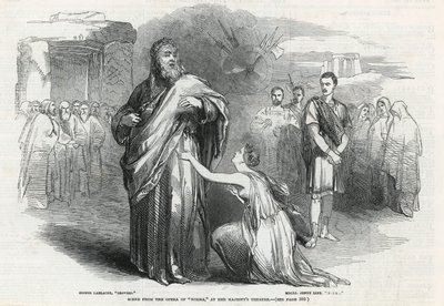 Jelenet a Norma című operából a londoni Her Majestys Theatre-ben alkotó: English School