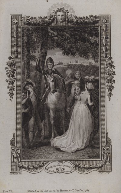 Jelenet Miguel de Cervantes Don Quijote folytatásából, írta Alonso Fernandez de Avellaneda alkotó: English School