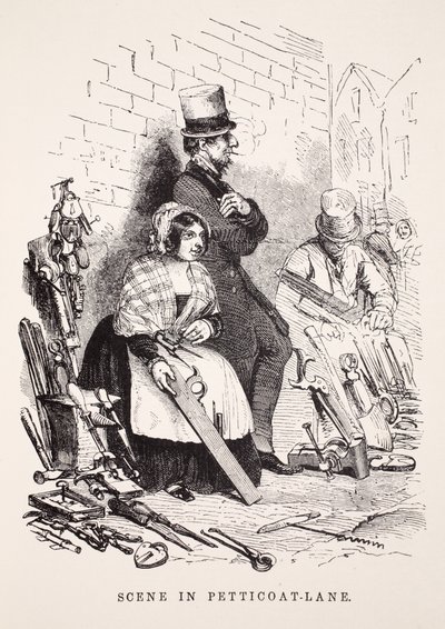 Jelenet a Petticoat-Lane-ben, illusztráció a London Labor and London Poor-ből, Henry Mayhew, kocsma. 1862 alkotó: English School