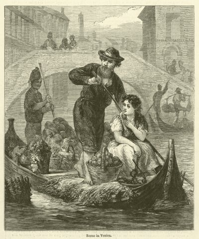 Jelenet Velencében (metszet) alkotó: English School