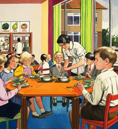 Iskolai vacsora hölgy alkotó: English School