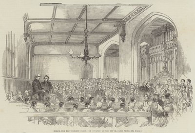 Rászoruló Vakok Iskolája, Tanulók vizsgája (metszet) alkotó: English School