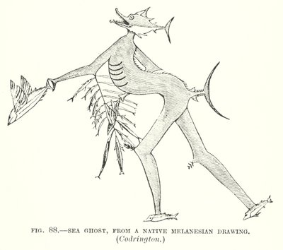 Tengeri szellem, egy melanéziai rajzból, Codrington (litó) alkotó: English School