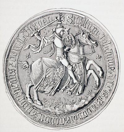 Jean II., Burgundia hercegének, Nevers grófjának és Donzy bárójának pecsétje, 1880 körül alkotó: English School