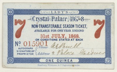 Bérlet a Crystal Palace-ba, London, 1867-1868 alkotó: English School