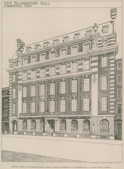 Válogatott terv a Royal College of Physicians and Surgeons vizsgaterméhez alkotó: English School