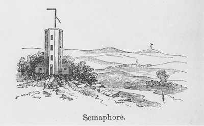Szemafor torony, 1840 körül (metszet) alkotó: English School