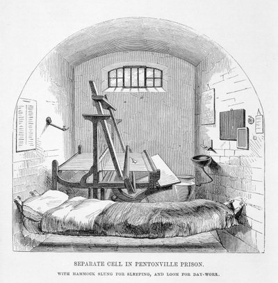 Külön cella a Pentonville-i börtönben, A londoni bűnügyi börtönökből és a börtönélet jeleneteiből, Henry Mayhew (1812-87) és John Binny, 1862 alkotó: English School