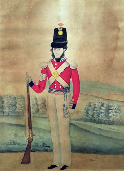 Őrmester, Brit Hadsereg, 1815 körül (wc papíron) alkotó: English School