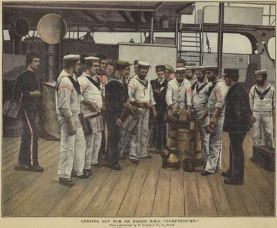 Rum felszolgálása a HMS Camperdown fedélzetén alkotó: English School