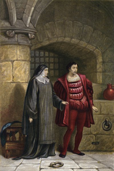 Shakespeare, Mértékről mértékre, III. felvonás, 1. jelenet (chromolitho) alkotó: English School