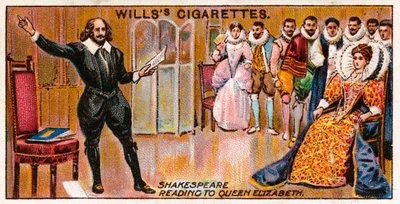 Shakespeare felolvas Erzsébet királynőnek alkotó: English School