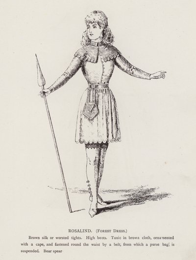 Shakespeare Ahogy tetszik: Rosalind, erdei ruha (litho) alkotó: English School