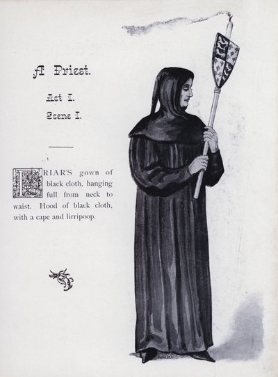 Shakespeare III. Richard király: Egy pap, I. felvonás, I. jelenet (litho) alkotó: English School