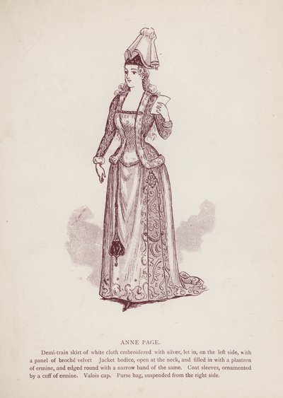 Shakespeare: A windsori víg feleségek: Anne Page (litho) alkotó: English School