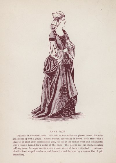 Shakespeare: A windsori víg feleségek: Anne Page (litho) alkotó: English School