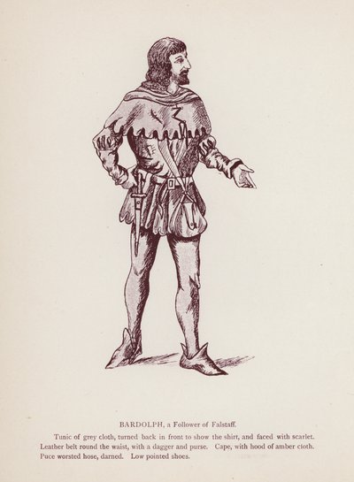 Shakespeare: A windsori víg feleségek: Bardolph, Falstaff követője (litho) alkotó: English School