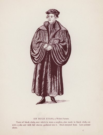 Shakespeare: A windsori víg feleségek: Sir Hugh Evans, egy walesi plébános (litho) alkotó: English School