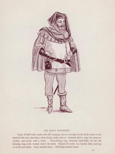 Shakespeare: A windsori víg feleségek: Sir John Falstaff (litho) alkotó: English School