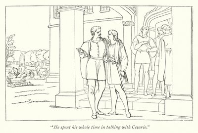 Shakespeare tizenkettedik éjszakája; Orsino Violát küld Oliviának (metszet) alkotó: English School