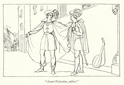 Shakespeare Két veronai úriember; Valentine és Proteus elválása (metszet) alkotó: English School
