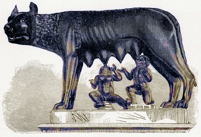 A Capitolium nőfarkasa, Victor Duruy Róma története című illusztrációja, 1884-ben (digitálisan javított kép) alkotó: English School