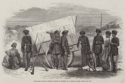 Sholapore bennszülött (indiai) rendőrség egy hindu lázadóért felelős (metszet) alkotó: English School