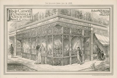 A Cornhill és a Gracechurch Street bolt sarka, City, London alkotó: English School