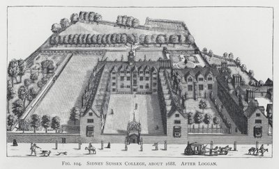 Sidney Sussex College, 1688 körül, Loggan nyomán (metszet) alkotó: English School