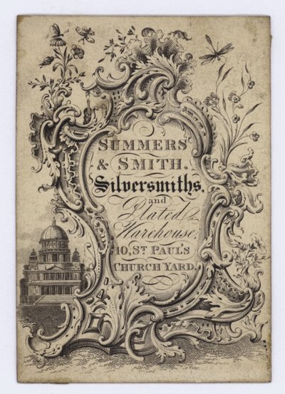 Silversmiths, Summers & Smith, kereskedelmi kártya alkotó: English School